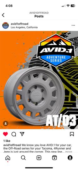 17X9 6X139.7 Et-12 Nardo Grey Avid.1 Adventure Wheels Tocoma 4 Runner Bronco Wheels 