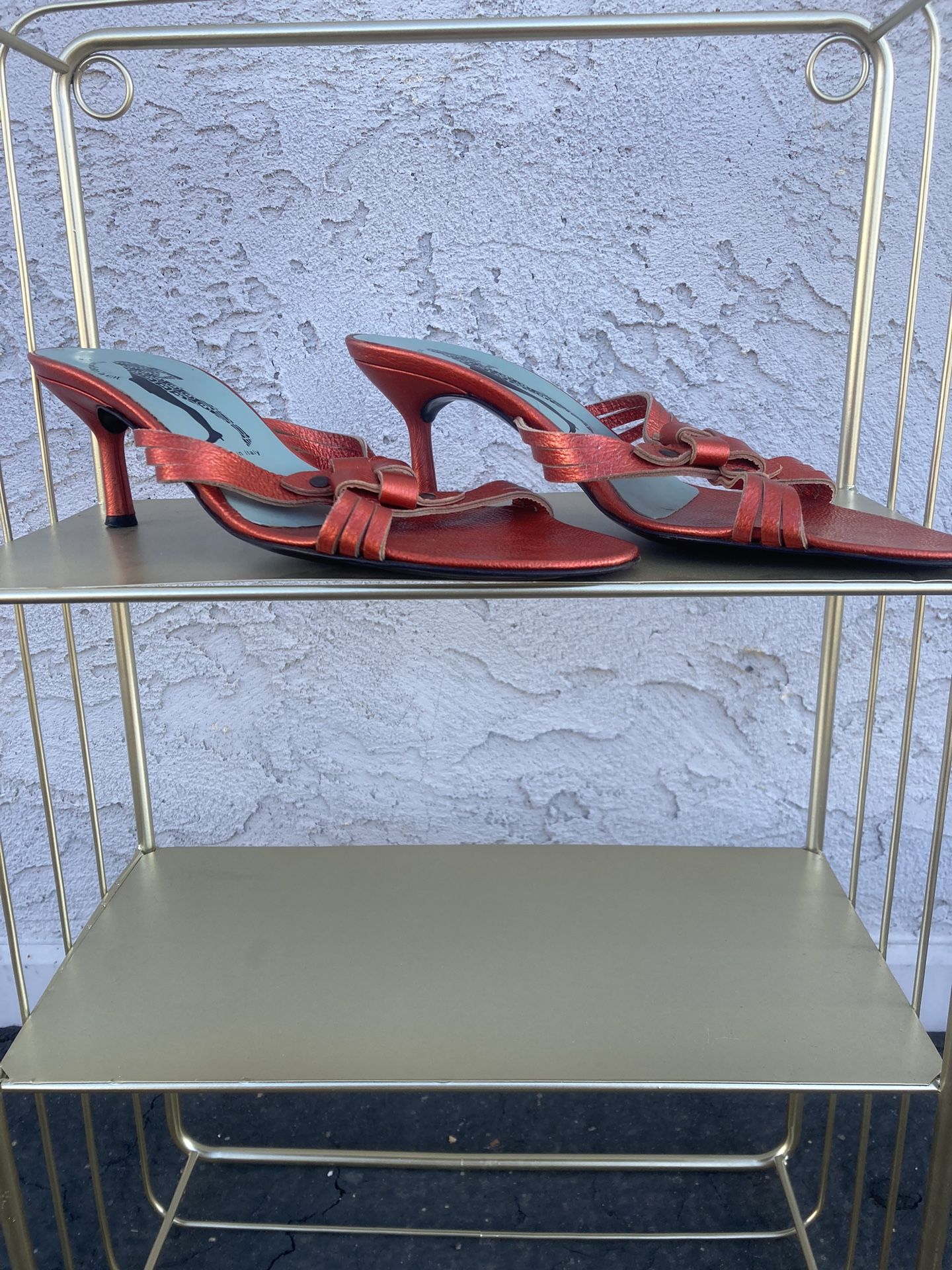 Red Leather Mules. Made In Italy. Size 8. Belle By Sigerson Morrison.