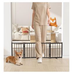 16" Freestanding Short Dog Gate for Small Dogs