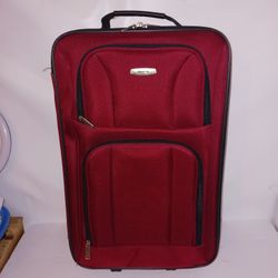 Red Suitcase On Wheels 