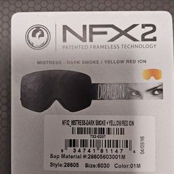 New Dragon NFX2 snowboarding/snowmobile goggles 
