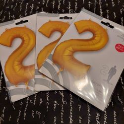 Number 2 Foil Balloons EA