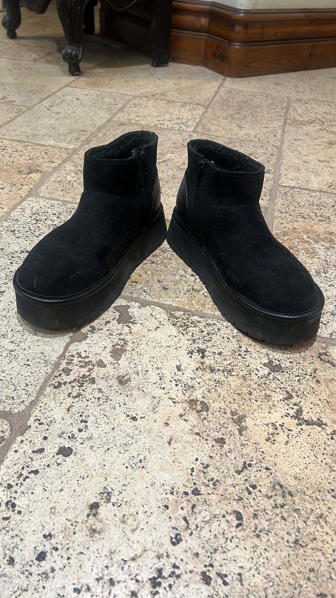 Black Platform Ankle Boots 