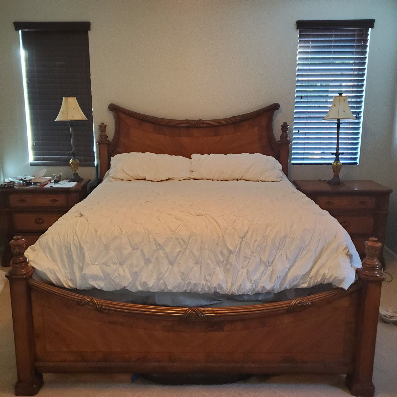 Solid wood king size bedroom set