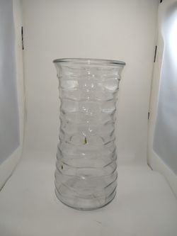 Tall Round Wavy Large Glass Flower Vase