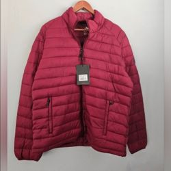 Men's Lightweight Quilted Puffer Jacket Burgundy