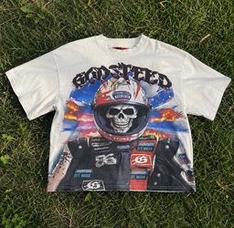 Godspeed Skull Racer Graphic T-Shirt Large