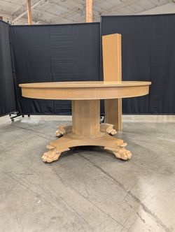 Extendable Oval Wood Dining Table with Pedestal Base
