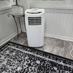 10000 BTU Portable Air Conditioner and Dehumidifier Function Remote in White with Window Kit