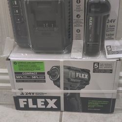 Flex 24Volts 1/2in 300ft-lbs Impact Wrench With Battery Kit - New