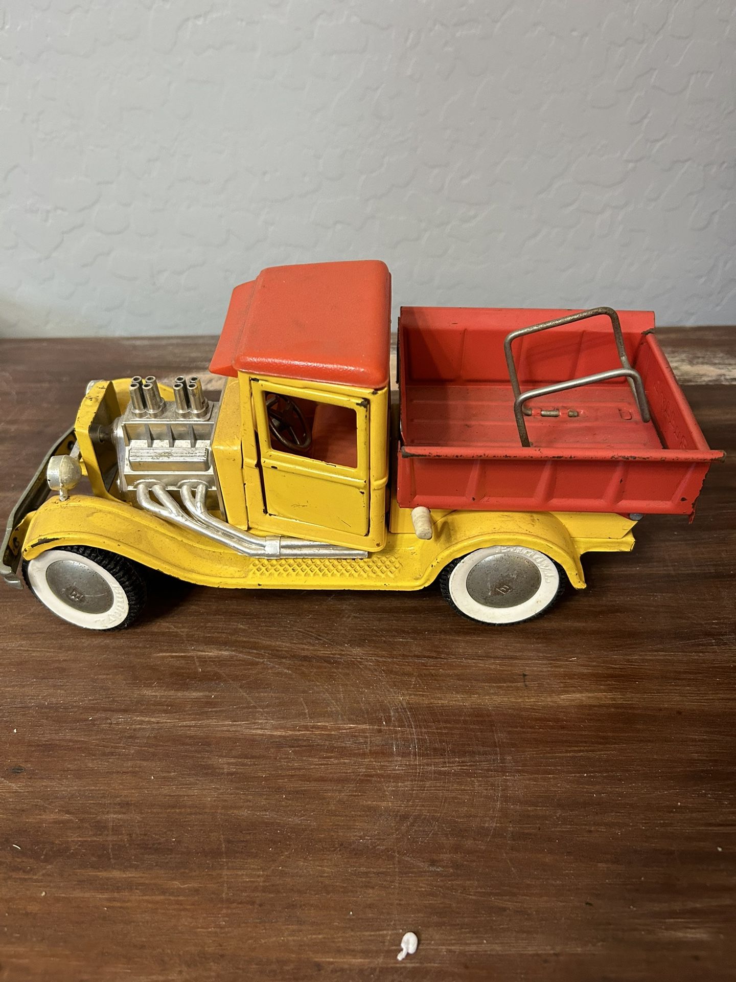 Vintage 1960's Buddy L Hot Rod Surf & Dump 11" Pressed Steel Metal Truck Toy