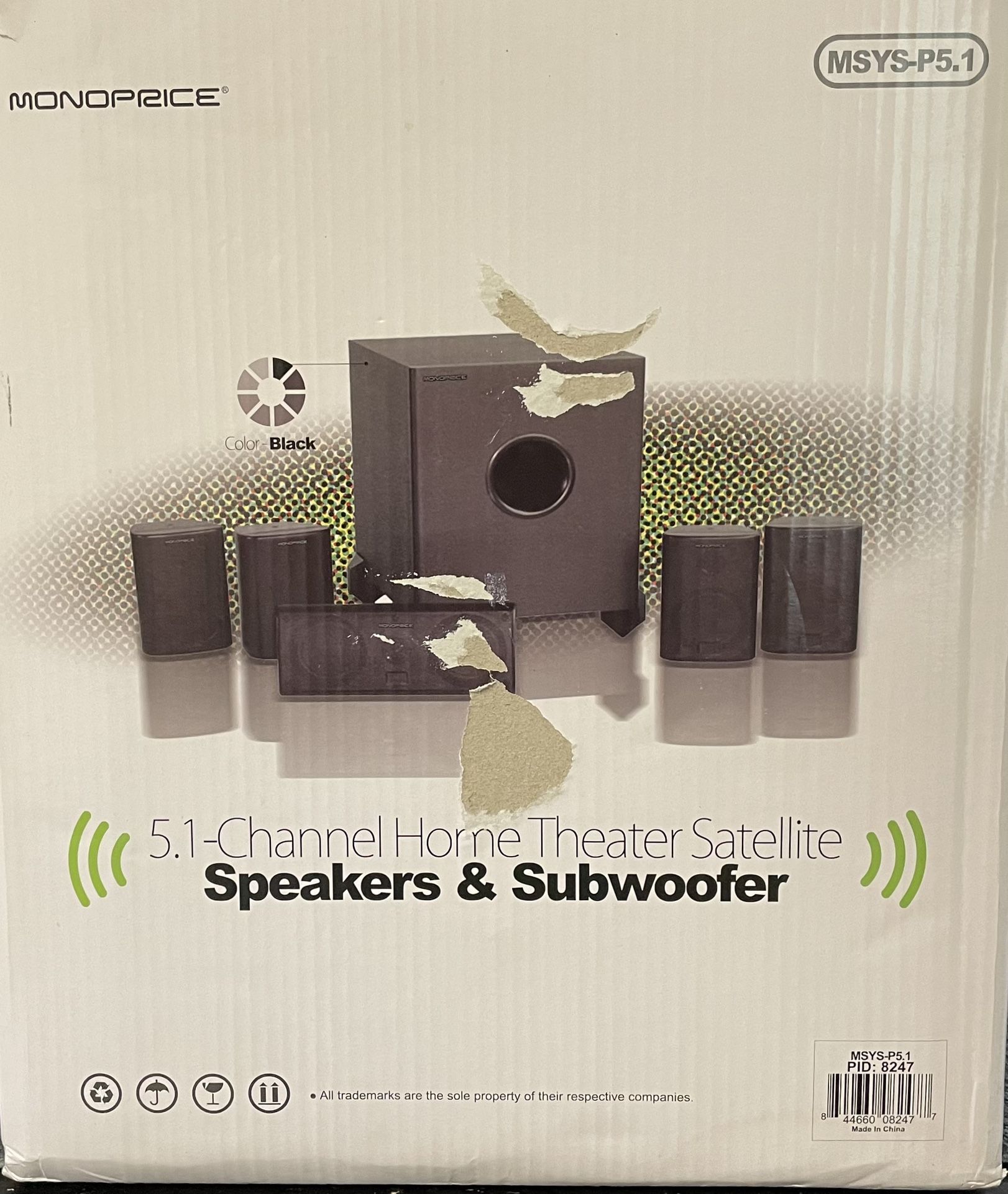 Monoprice 5.1 Speaker System, Local Pickup Only