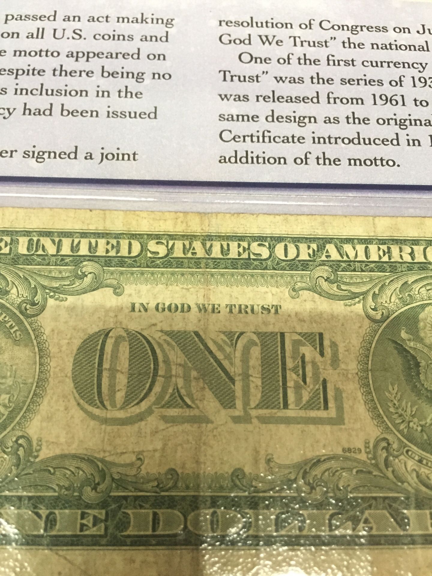 Series of 1935 $1 Silver Certificates with & without motto on the back
