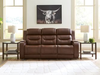 Knightington Brown PWR REC Sofa w/Audio Seating