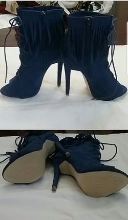 Suede fringe booties