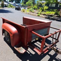 Real Steel 51-54 Ford Pickup Box On Tiltbed Trailer Frame