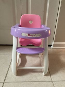 Kids Play Doll High Chair 