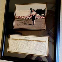 Payne Stewart Autographed US Open Scorecard And Photo Plus Two Other Pictures. 