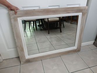 Brand New Allen + Roth   2 Tone Wood wall Mirror