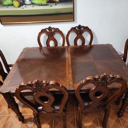 Juego de comedor de madera de 6 sillas extensible de 49 a 83 pulgadas 
