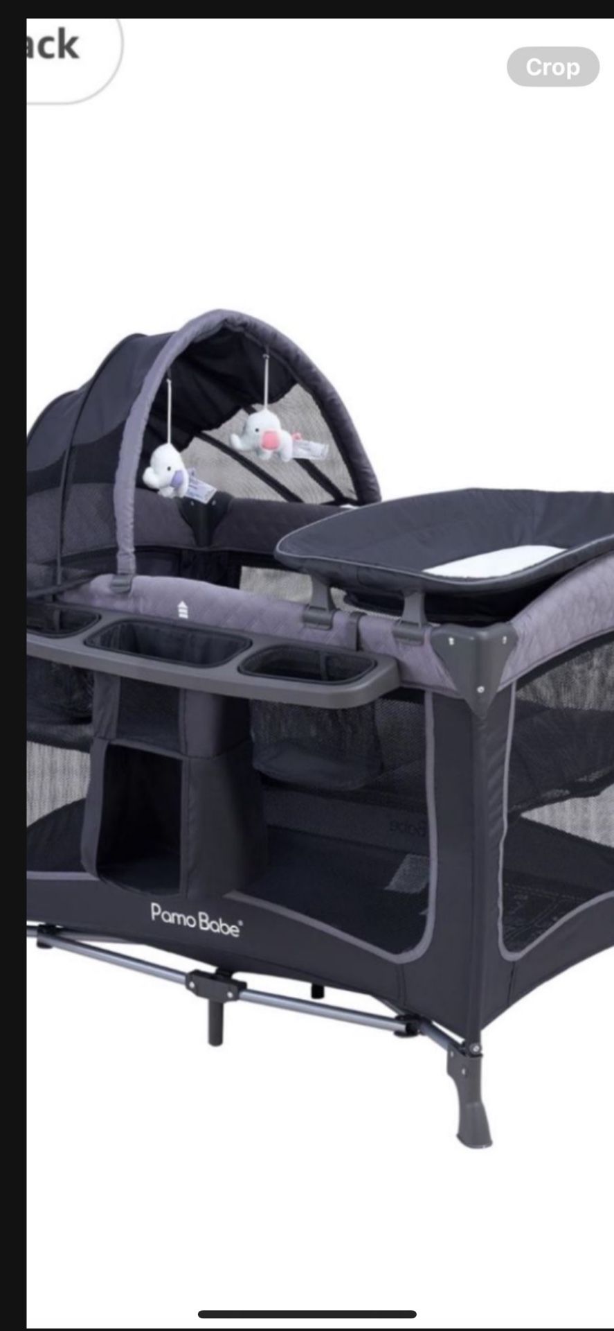 Pamo Babe Baby Playard with Canopy, Portable Crib with Changing Table