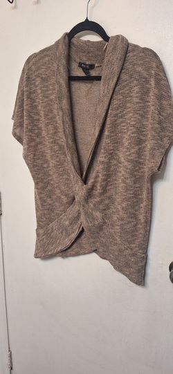 Style & Co Twist- Front Marled Knit Top size L