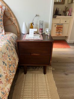MCM Solid Wood Nightstand - Walnut