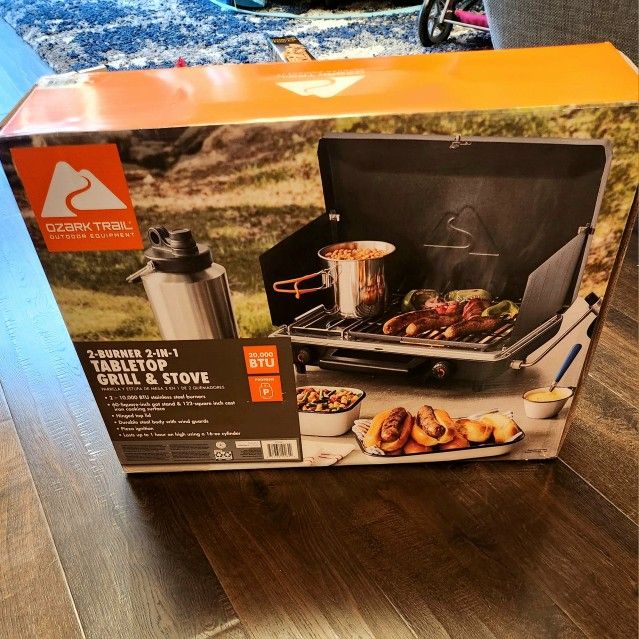 Ozark Trail 2in1 Portable 2 Burner Propane Camp Stove Grill for Sale in Auburn, WA OfferUp