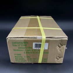 2-Rolls Standard Laminating Rolls 12" x 500' Clear Gloss 1.5 Mil 1" Core