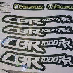 17 inch Wheel Rim Stickers Stripe Decals AA02 Compatible with CBR1000RR Fireblade 03-21 16 17 18 19 White
