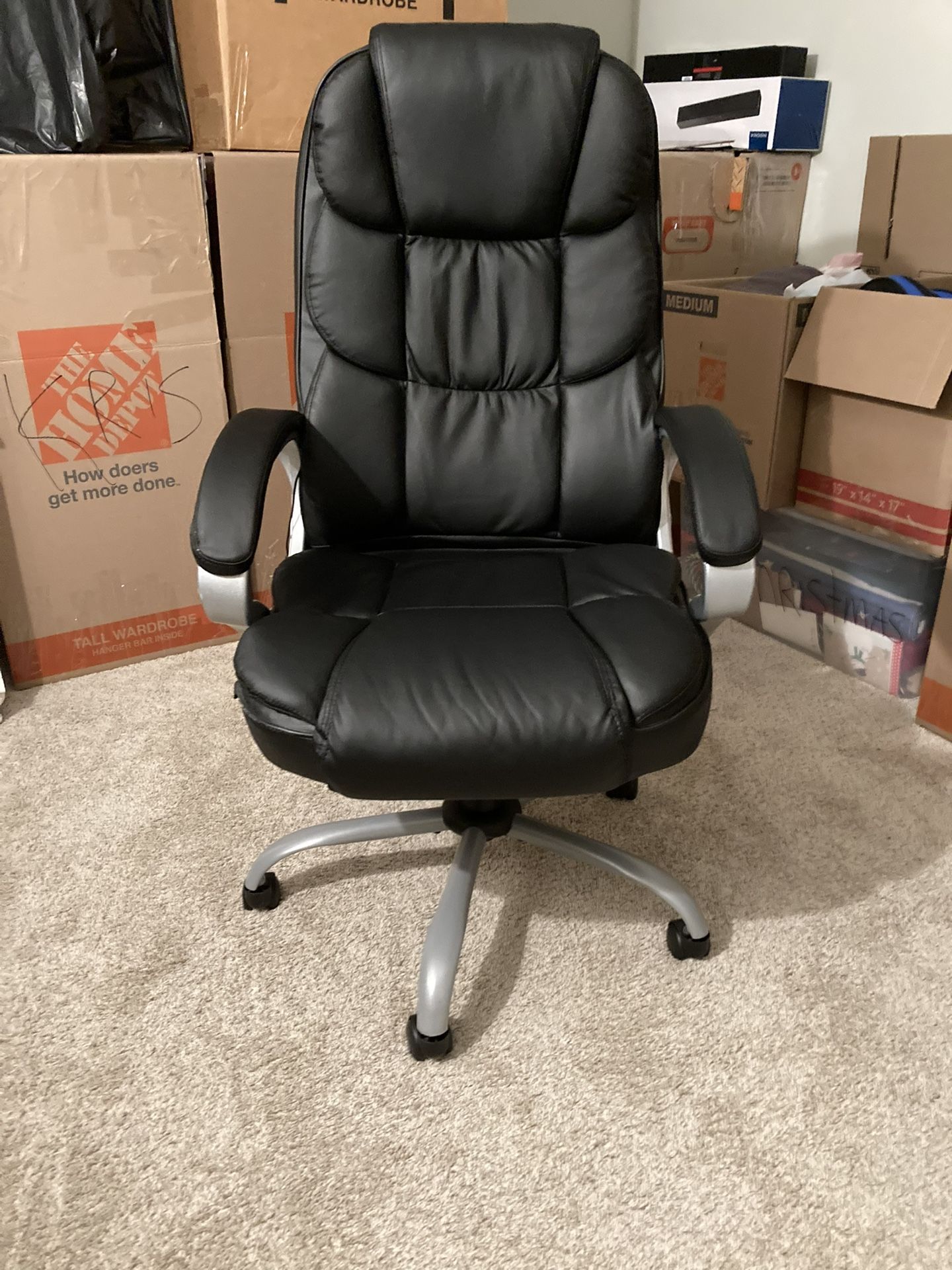 Black Leather Desk Chair