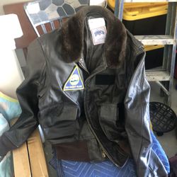 Authentic Navy Uniform And Leather Jacket 