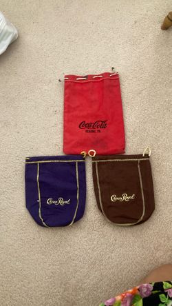 Vintage Coca-Cola & Crown Royal fabric bag collection