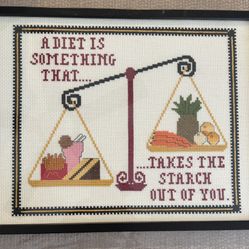 Cross Stitched Handmade Kitchen Art Home Wall Decor Wall Art 