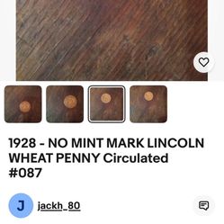 1928 Rare Lincoln Penny No Mint Mark L Touching Rim