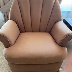 Pair of Vintage Shell-Back Upholstered Chairs – ($90/pair)