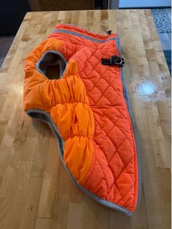 LelePet XL Dog Winter & Rain Jacket – Orange – Fleece Lined