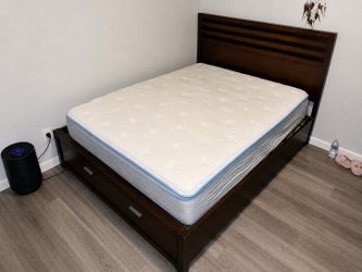 Queen Bed Frame w/ Storage Drawers + Mattress Included