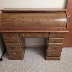 Wooden Roll Top Desk