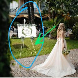 White Easel Stand for Display Wedding Sign & Poster - 63 Inches Tall