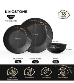 black porcelain 12 piece dishware