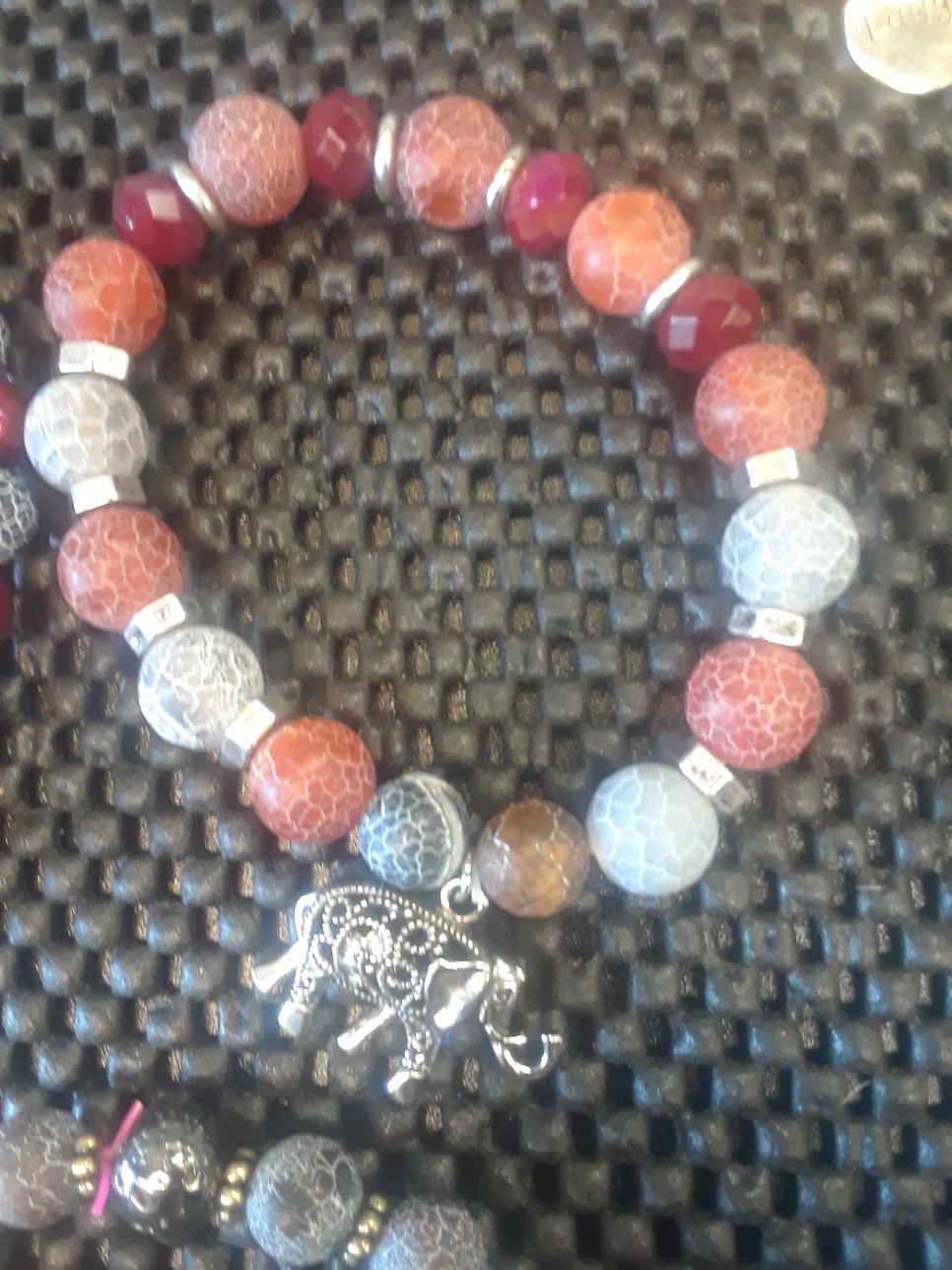 Custom made charm beaded bracelets with stones