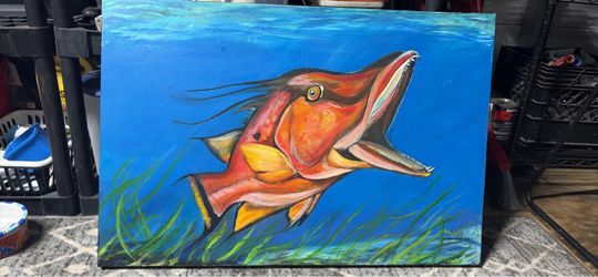 HogFish Original Acrylic Painted by Hand on Canvas