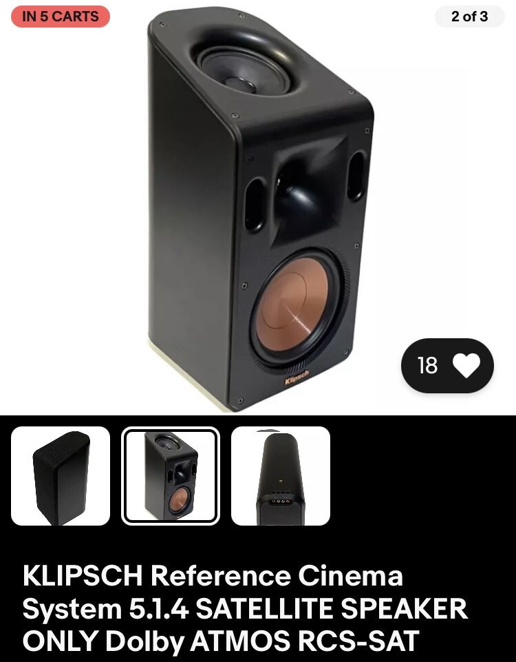 $1900+ PAIR OF KLIPSCH Reference Cinema System SATELLITE