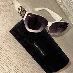 Dolce&Gabbana Cat Eye Sunglasses White Frame Purple Gradient Lenses Women