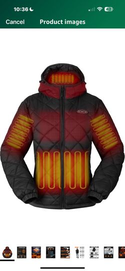 Women's Quilted Down Heated Jacket With Battery, Lightweight Smart Heating Coat with Hood For Winter Outdoor