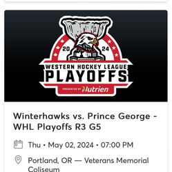 Winterhawks Ticket For Thursday May 2