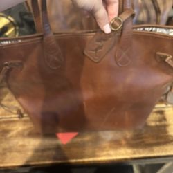 Baseballism Leather Tote Bag And Wristlet