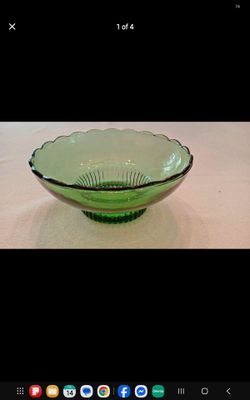 E.O. Brody Co. Green Glass M2000 Scalloped Bowl