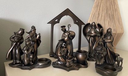 NIB VINTAGE PARTYLITE COMPLETE HOLY NIGHT CRECHE SET